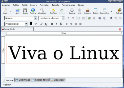 Instalando o editor Kompozer