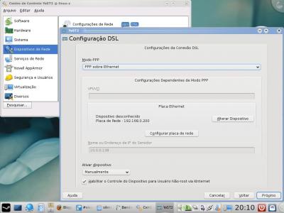 Linux: YaST - DSL PPP sobre Ethernet 