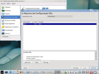 Linux: DSL - concluir configuração