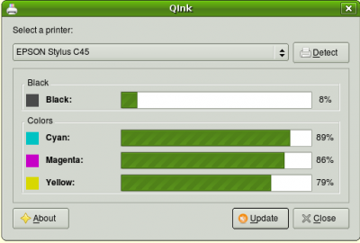 Verificando o nível de tinta de sua impressora com QInk