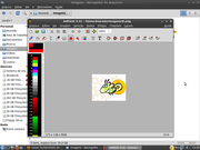 Tuquito 4 - mtpaint editando o s&iacute;mbolo da distro