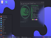 KDE openSUSE 15.2 RC com temas Layan